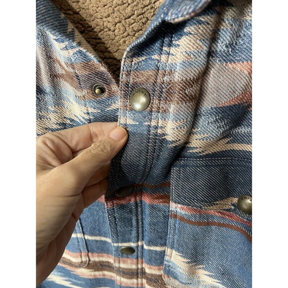 Ariat Ladies Chimayo Blue Aztec Print Shirt Jacket Women's Size XL - Picture 5 of 15
